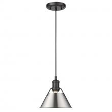  3306-S BLK-PW - Orwell 7.5" Wide Small Pendant in Matte Black with Pewter